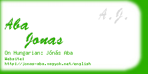 aba jonas business card